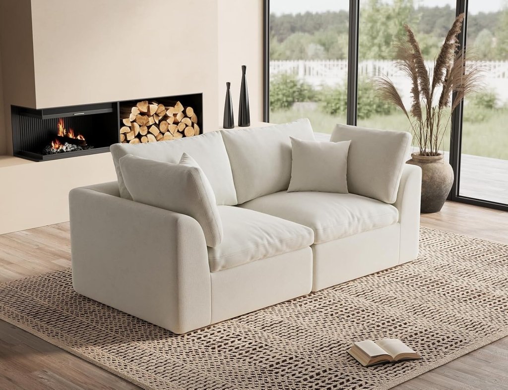 110 inch cloud sectional sofa for living room, convertible L - shaped sofa 3 seater sectional sofa - Wigtrends