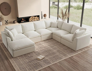 110 inch cloud sectional sofa for living room, convertible L - shaped sofa 3 seater sectional sofa - Wigtrends