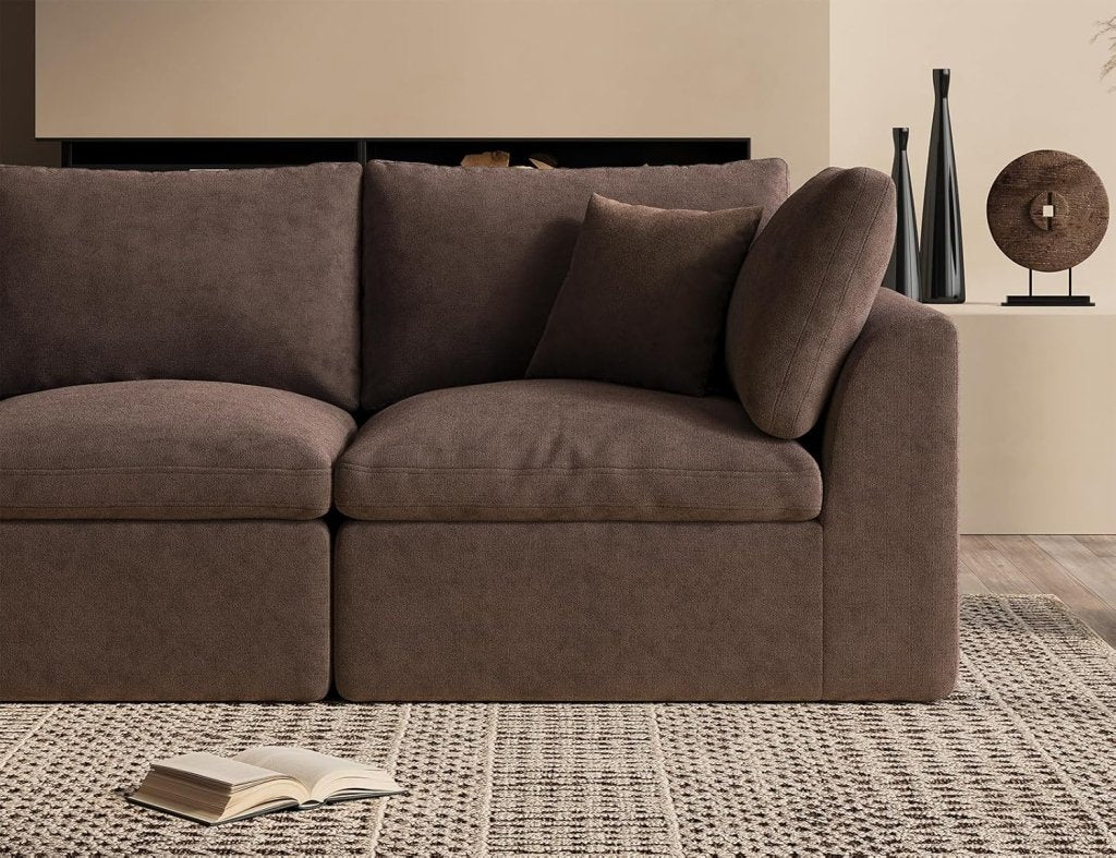 110 inch cloud sectional sofa for living room, convertible L - shaped sofa 3 seater sectional sofa - Wigtrends