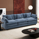 111.4 Inch L - Shaped Modern Sofa Modular Cloud Sofa with Ottoman, 4 - Seater Chenille Deep Seat Sofa with Pillows for Living Room, Bedroom and Apartment, Beige - Wigtrends