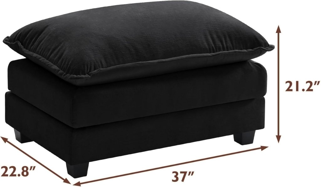 111.4 Inch L - Shaped Modern Sofa Modular Cloud Sofa with Ottoman, 4 - Seater Chenille Deep Seat Sofa with Pillows for Living Room, Bedroom and Apartment, Beige - Wigtrends