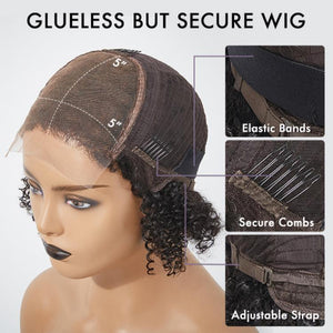 12" Natural Looking Kinky Curly Wigs with Baby Hair - Wigtrends