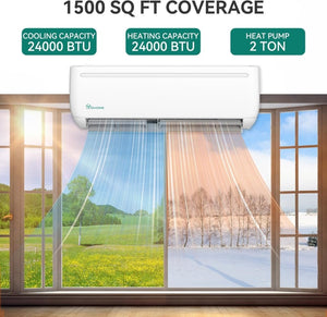12000 BTU Mini Split Air Conditioner Heat Pump System, Wifi Enabled 20 SEER2 115V Inverter Ductless AC Cool Up to 750 Sq. Ft, Compatible with Alexa, Complete Installation Kit, White - Wigtrends