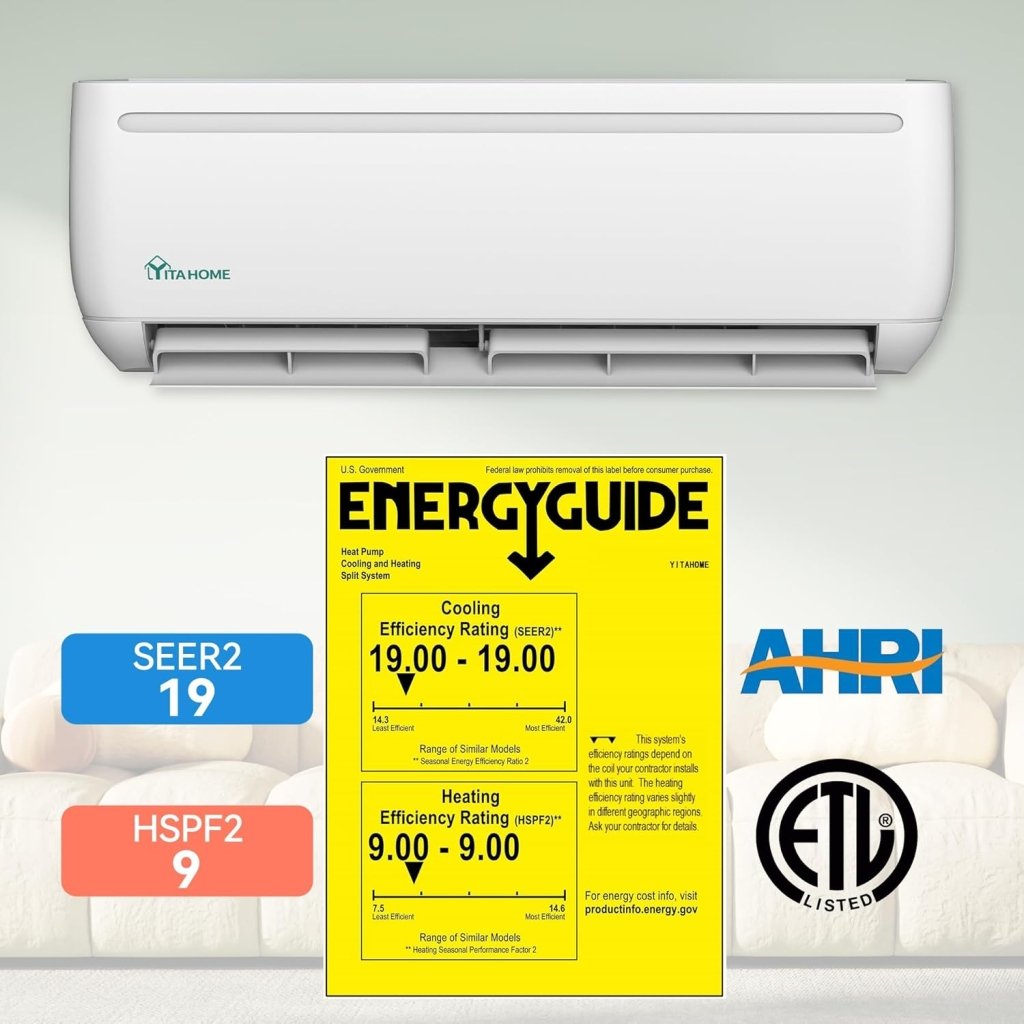 12000 BTU Mini Split Air Conditioner Heat Pump System, Wifi Enabled 20 SEER2 115V Inverter Ductless AC Cool Up to 750 Sq. Ft, Compatible with Alexa, Complete Installation Kit, White - Wigtrends