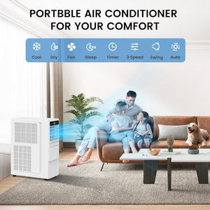 12000 BTU Portable Air Conditioners for Room up to 500 sq.ft, 3 - in - 1 Free Standing Quiet Portable AC Unit with Fan & Dehumidifier, Remote Control, Sleep Mode/24h Timer, 4 Speed, Auto Swing - Wigtrends