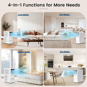 12000 BTU Portable Air Conditioners for Room up to 500 sq.ft, 3 - in - 1 Free Standing Quiet Portable AC Unit with Fan & Dehumidifier, Remote Control, Sleep Mode/24h Timer, 4 Speed, Auto Swing - Wigtrends