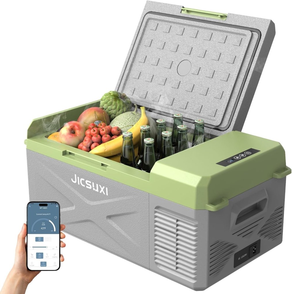 12V Car Refrigerator, 17 Quart Portable Freezer 12 Car Fridge ( - 4F~68F) Compressor Electric Cooler with 12/24V DC 110 - 240V AC, APP Control For Car Truck RV Camping, Travel Outdoor Home - Wigtrends