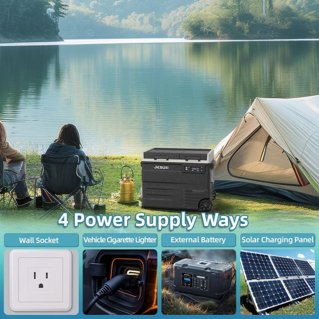 12V Car Refrigerator, 17 Quart Portable Freezer 12 Car Fridge ( - 4F~68F) Compressor Electric Cooler with 12/24V DC 110 - 240V AC, APP Control For Car Truck RV Camping, Travel Outdoor Home - Wigtrends
