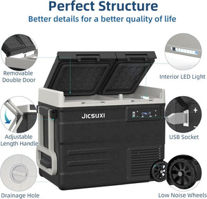 12V Car Refrigerator, 17 Quart Portable Freezer 12 Car Fridge ( - 4F~68F) Compressor Electric Cooler with 12/24V DC 110 - 240V AC, APP Control For Car Truck RV Camping, Travel Outdoor Home - Wigtrends