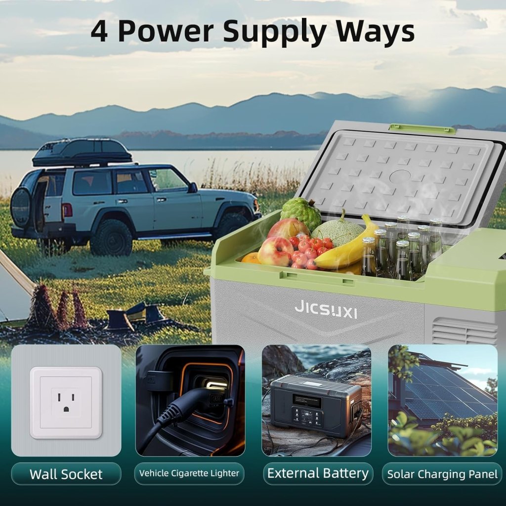 12V Car Refrigerator, 17 Quart Portable Freezer 12 Car Fridge ( - 4F~68F) Compressor Electric Cooler with 12/24V DC 110 - 240V AC, APP Control For Car Truck RV Camping, Travel Outdoor Home - Wigtrends