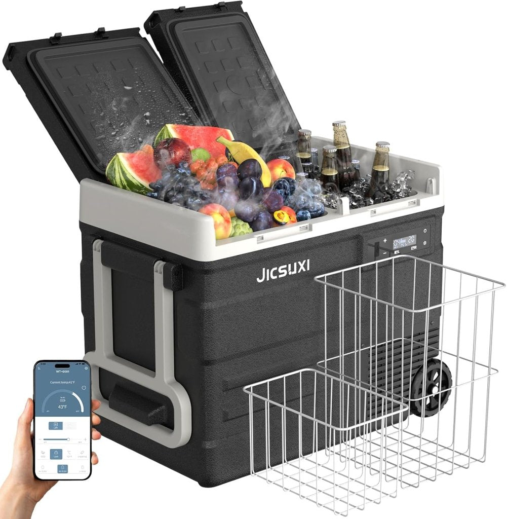 12V Car Refrigerator, 17 Quart Portable Freezer 12 Car Fridge ( - 4F~68F) Compressor Electric Cooler with 12/24V DC 110 - 240V AC, APP Control For Car Truck RV Camping, Travel Outdoor Home - Wigtrends