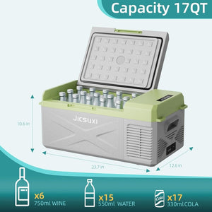 12V Car Refrigerator, 17 Quart Portable Freezer 12 Car Fridge ( - 4F~68F) Compressor Electric Cooler with 12/24V DC 110 - 240V AC, APP Control For Car Truck RV Camping, Travel Outdoor Home - Wigtrends