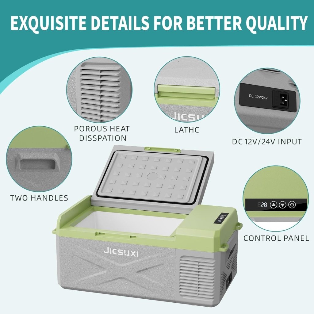 12V Car Refrigerator, 17 Quart Portable Freezer 12 Car Fridge ( - 4F~68F) Compressor Electric Cooler with 12/24V DC 110 - 240V AC, APP Control For Car Truck RV Camping, Travel Outdoor Home - Wigtrends