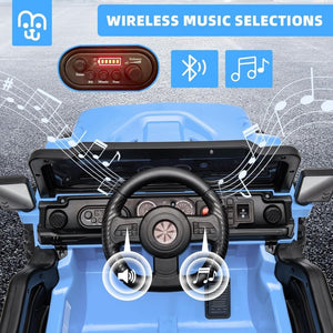 12V Kids Electric Ride on Truck Car Remote Control, Twin 35W Motors 3.5MPH Max Speed, Bluetooth USB Music Player, 4 Wheels Suspension LED Lights Safety Belt, Gift for Boy & Girl - Rosy - Wigtrends