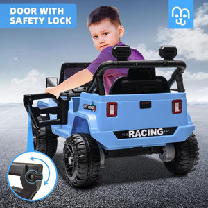 12V Kids Electric Ride on Truck Car Remote Control, Twin 35W Motors 3.5MPH Max Speed, Bluetooth USB Music Player, 4 Wheels Suspension LED Lights Safety Belt, Gift for Boy & Girl - Rosy - Wigtrends