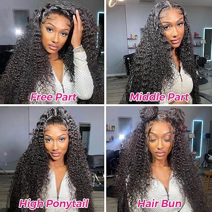 13x4 Glueless Deep Wave Lace Front Human Hair Wig for Black Women - Wigtrends