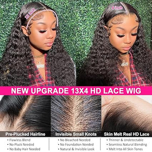 13x4 Glueless Deep Wave Lace Front Human Hair Wig for Black Women - Wigtrends