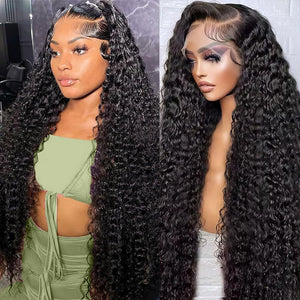 13x4 Glueless Lace Front Curly Easy - Wear Upgrade HD Lace Natural Black Human Hair Wigs - Wigtrends