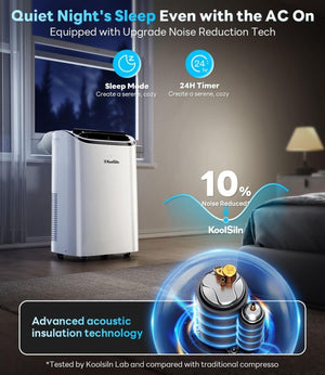 14,000 BTU Portable Air Conditioner Cools Up to 700 Sq.Ft, Auto - Evaporation Low Noise Portable AC Unit with Remote Control Fits for Large Room, Office, Garage,White - Wigtrends