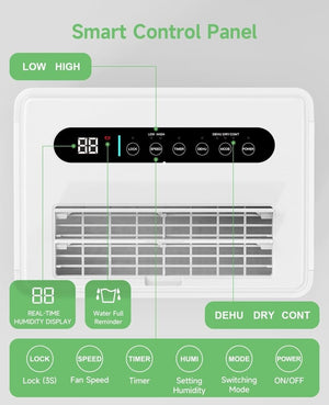 1500 Sq.ft Dehumidifier for Basement 21 Pint Dehumidifiers for Home Large Room with Drain Hose, Smart Humidity Control, 3 Modes, 24H Timer, Auto Defrost, Ideal for Bedrooms, Bathroom, White - Wigtrends