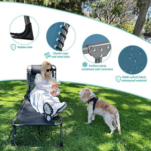 2 Pack Outdoor Chaise Lounge Chair - Portable Folding Patio Pool Lounge Chair, 5 Positions Adjustable Reclining Camping Chair with Side Table,Shoulder Strap, Pillow for Beach Sunbathing Lawn - Wigtrends