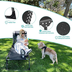 2 Pack Outdoor Chaise Lounge Chair - Portable Folding Patio Pool Lounge Chair, 5 Positions Adjustable Reclining Camping Chair with Side Table,Shoulder Strap, Pillow for Beach Sunbathing Lawn - Wigtrends