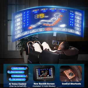 2025 Massage Chair Full Body, Zero Gravity SL - Track Shiatsu Massage Recliner Chair with Heat, AI Control, Body Scan and Calfrest Extension - Wigtrends