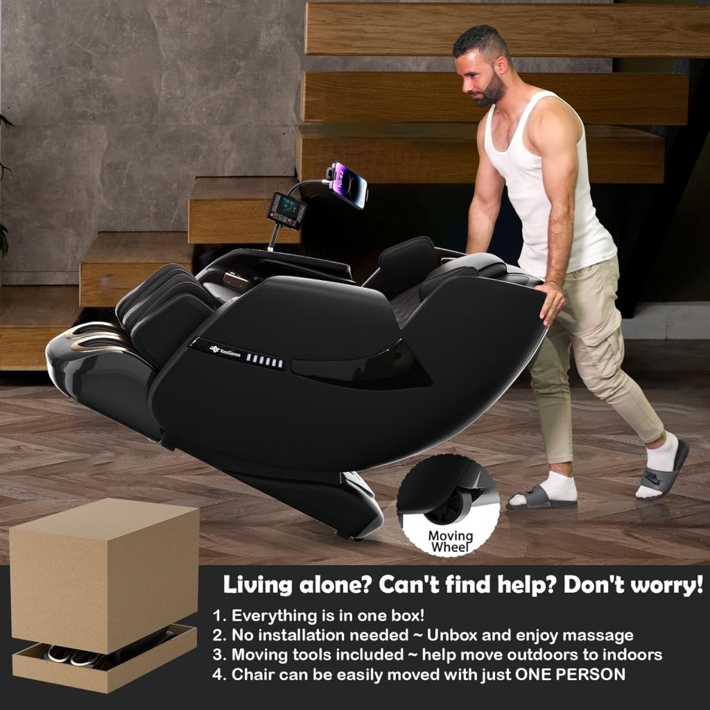 2025 Massage Chair Full Body, Zero Gravity SL - Track Shiatsu Massage Recliner Chair with Heat, AI Control, Body Scan and Calfrest Extension - Wigtrends