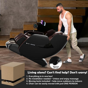2025 Massage Chair Full Body, Zero Gravity SL - Track Shiatsu Massage Recliner Chair with Heat, AI Control, Body Scan and Calfrest Extension - Wigtrends