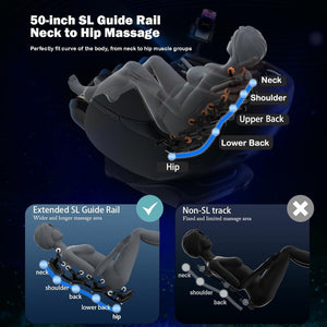 2025 Massage Chair Full Body, Zero Gravity SL - Track Shiatsu Massage Recliner Chair with Heat, AI Control, Body Scan and Calfrest Extension - Wigtrends
