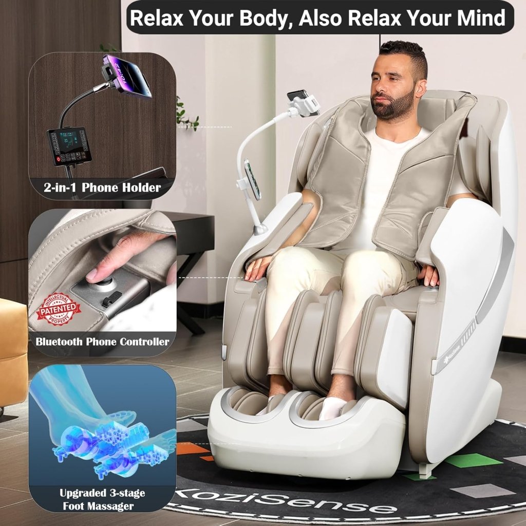 2025 Massage Chair Full Body, Zero Gravity SL - Track Shiatsu Massage Recliner Chair with Heat, AI Control, Body Scan and Calfrest Extension - Wigtrends