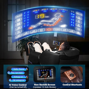 2025 Massage Chair Full Body, Zero Gravity SL - Track Shiatsu Massage Recliner Chair with Heat, AI Control, Body Scan and Calfrest Extension - Wigtrends