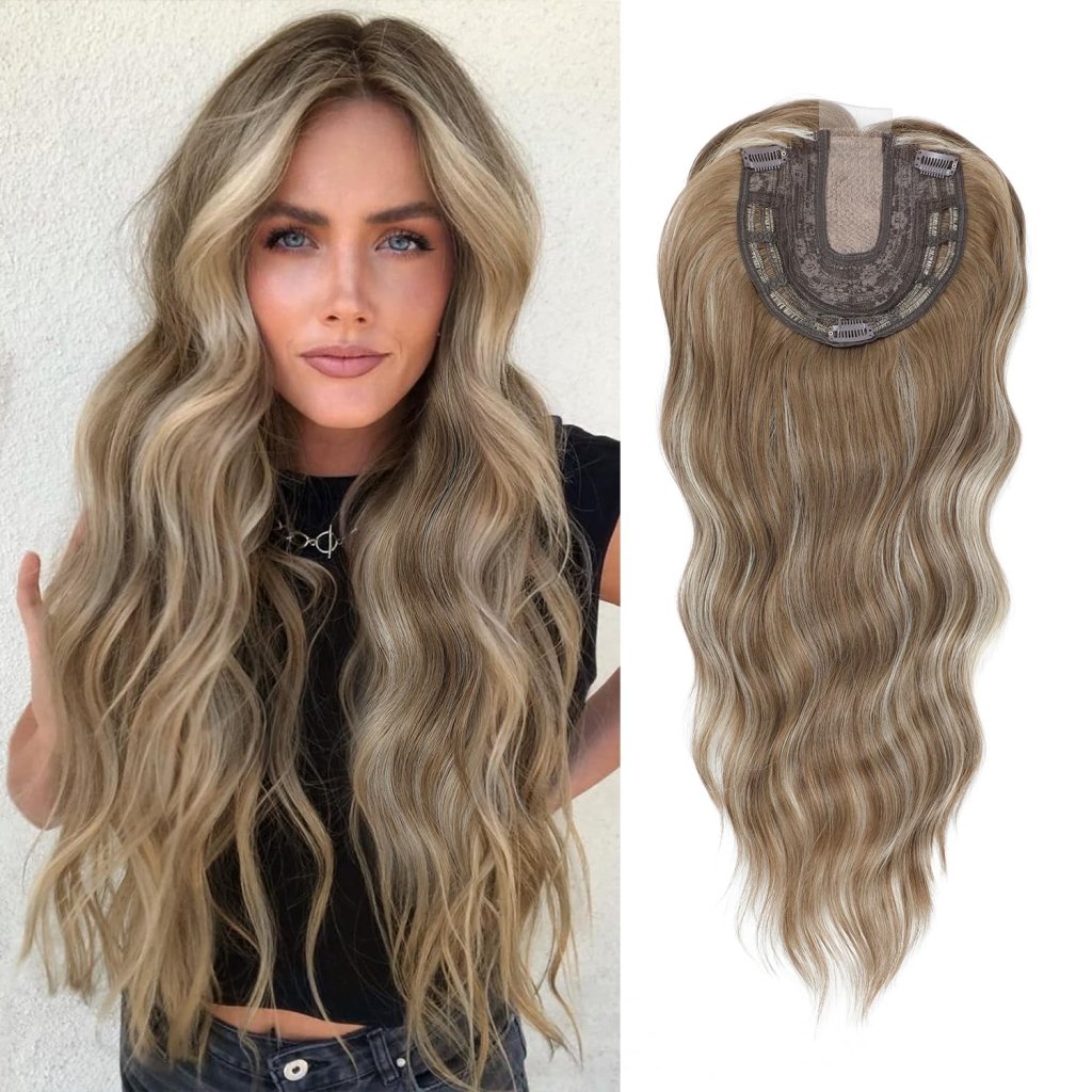 20Inch Wavy Hair Topper for Women Add Volume&Cover Thinning Hair with Natural Looking Hair Piece - Wigtrends