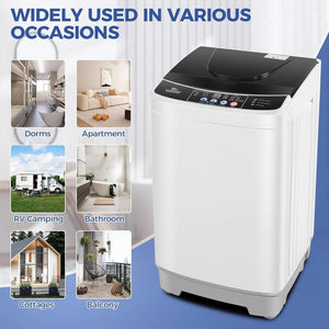 20Lbs Portable Washing Machine Nictemaw Portable Washer, 2.8 Cu.ft Washer and Dryer Combo with Drain Pump, 10 Programs 8 Water Level Compact Laundry Washer for Home, Apartment, RV, Dorms - Wigtrends
