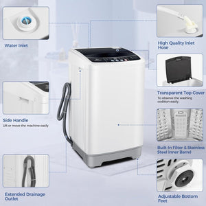 20Lbs Portable Washing Machine Nictemaw Portable Washer, 2.8 Cu.ft Washer and Dryer Combo with Drain Pump, 10 Programs 8 Water Level Compact Laundry Washer for Home, Apartment, RV, Dorms - Wigtrends
