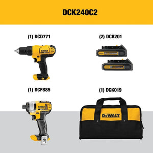 20V MAX Cordless Drill and Impact Driver, Power Tool Combo Kit with 2 Batteries and Charger - Wigtrends