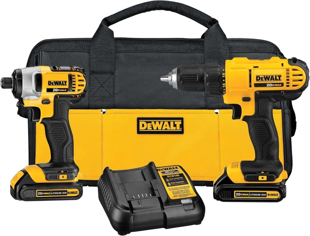 20V MAX Cordless Drill and Impact Driver, Power Tool Combo Kit with 2 Batteries and Charger - Wigtrends
