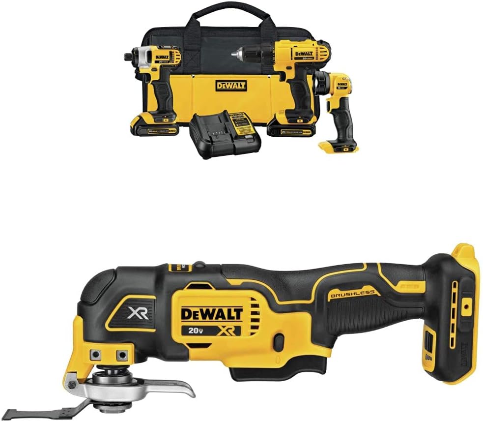 20V MAX Cordless Drill Impact Driver and LED Work Light Portable, Power Tool Combo Kit 3 Tool, 2 Batteries and Charger Included (DCK340C2) - Wigtrends