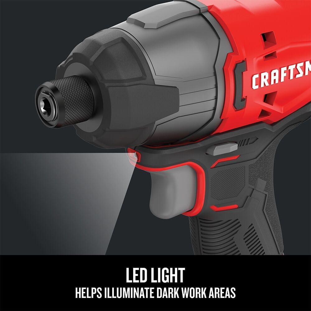 20V MAX Impact Driver Kit, 1/4 Inch, 2,800 RPM, LED Work light, Battery and Charger Included (CMCF800C1) - Wigtrends