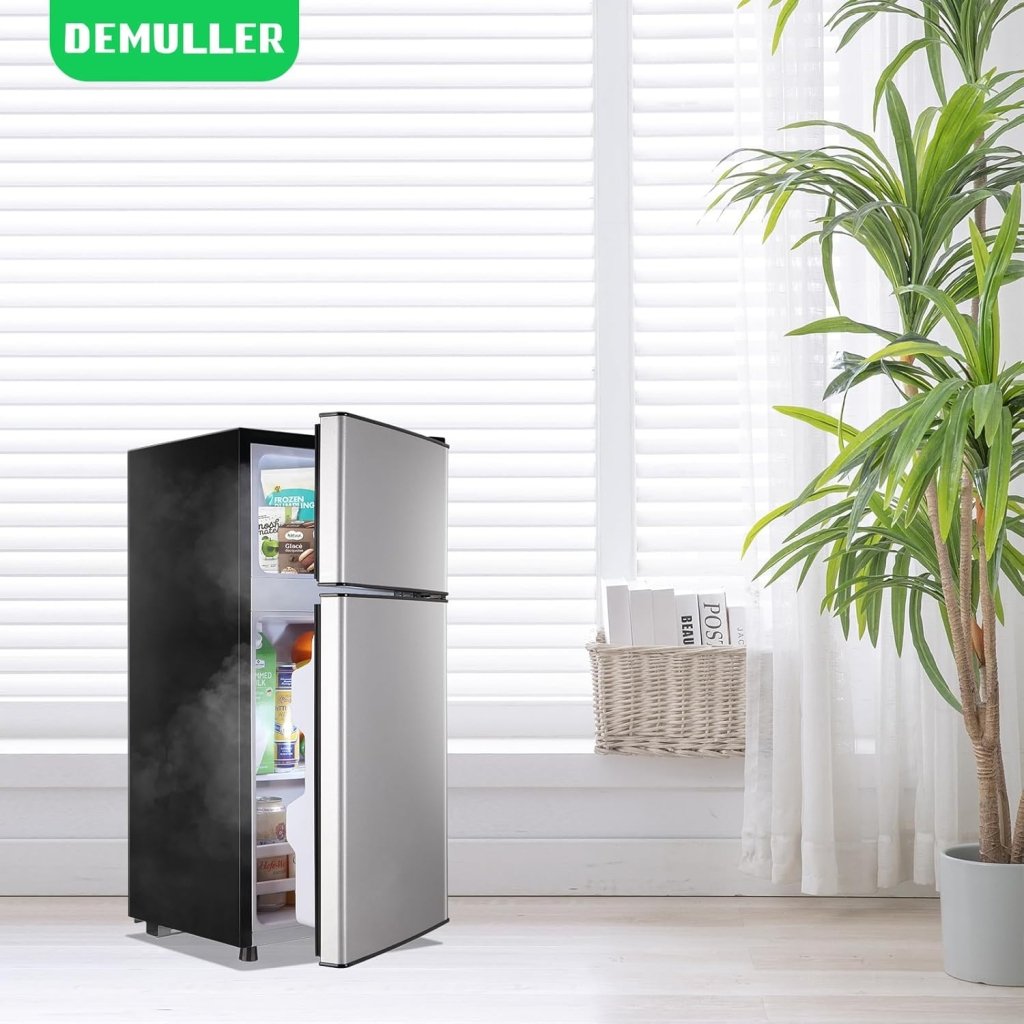 2.4 Cu.Ft Mini Fridge with Freezer & Double Door Small Tiny Size Refrigerator with 7 Temperature Control Knob Only Suitable for One Person Use Black - Wigtrends