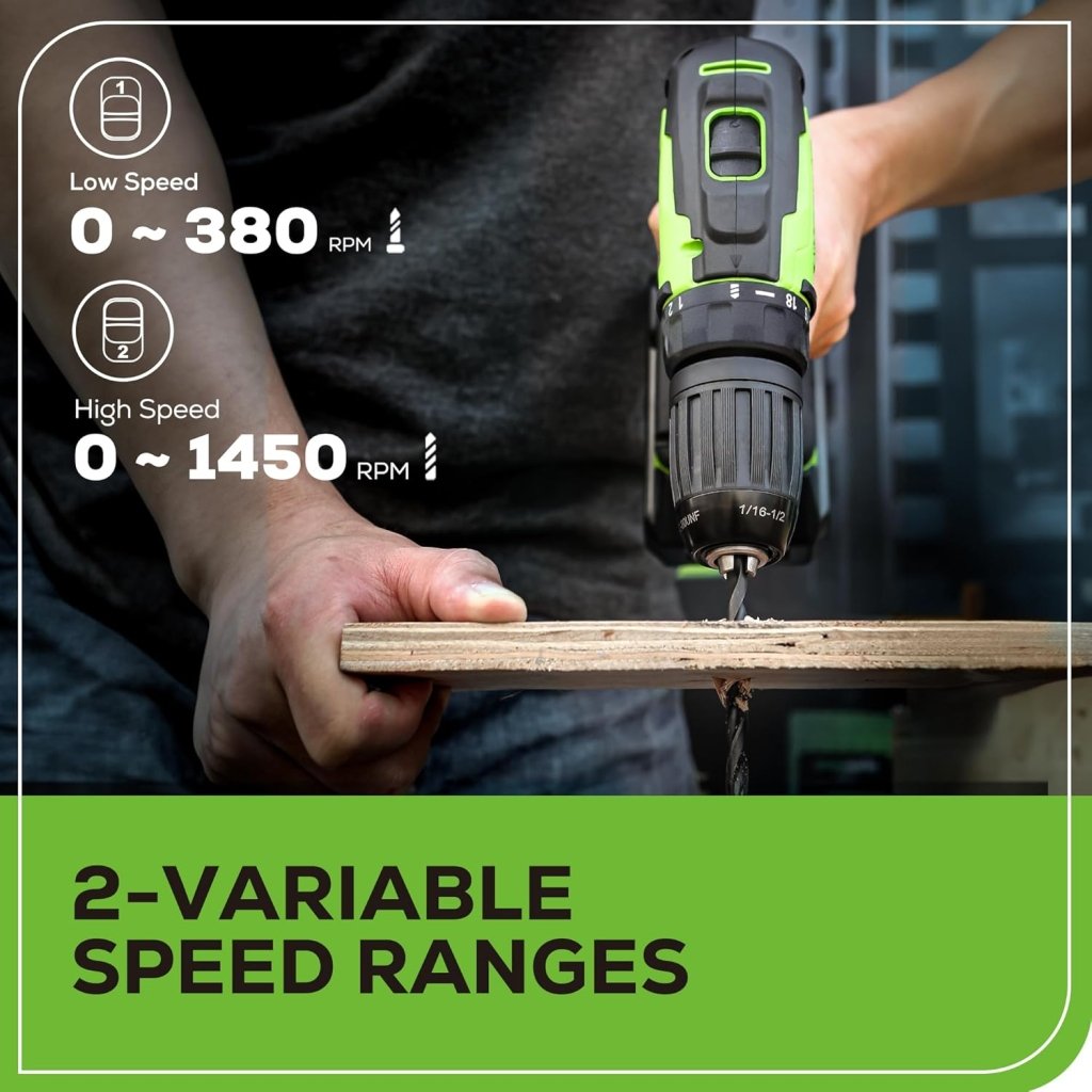 24V Brushless Cordless Drill and Impact Driver,Power Tool Combo Kit Included 1/2”Drill & 1/4”Hex Impact Driver and (2) Batteries, Fast Charger, 2 pcs Drill Bit Set & Bag - Wigtrends