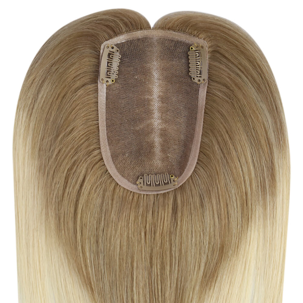 3*5inch Wigs Hair Piece Hair Toppers For Women Ombre Brown to Blonde - Wigtrends