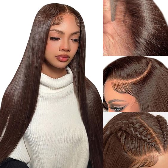 3S - Super Silky Straight Glueless 13x4 Lace Frontal Wig Pre - Plucked Bleached Breathable Cap Human Hair Wigs - Wigtrends