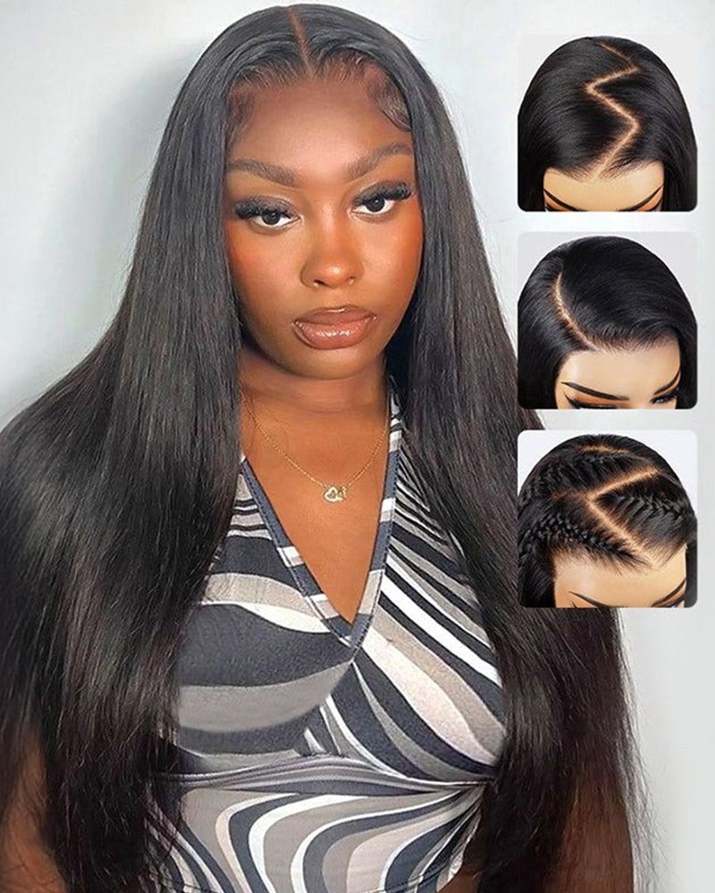 3S - Super Silky Straight Glueless 13x4 Lace Frontal Wig Pre - Plucked Bleached Breathable Cap Human Hair Wigs - Wigtrends