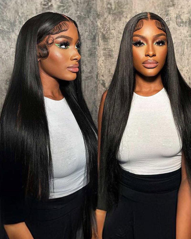 3S - Super Silky Straight Glueless 13x4 Lace Frontal Wig Pre - Plucked Bleached Breathable Cap Human Hair Wigs - Wigtrends