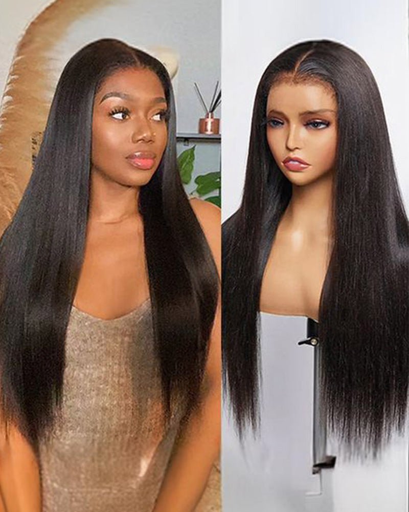 3S - Super Silky Straight Glueless 13x4 Lace Frontal Wig Pre - Plucked Bleached Breathable Cap Human Hair Wigs - Wigtrends