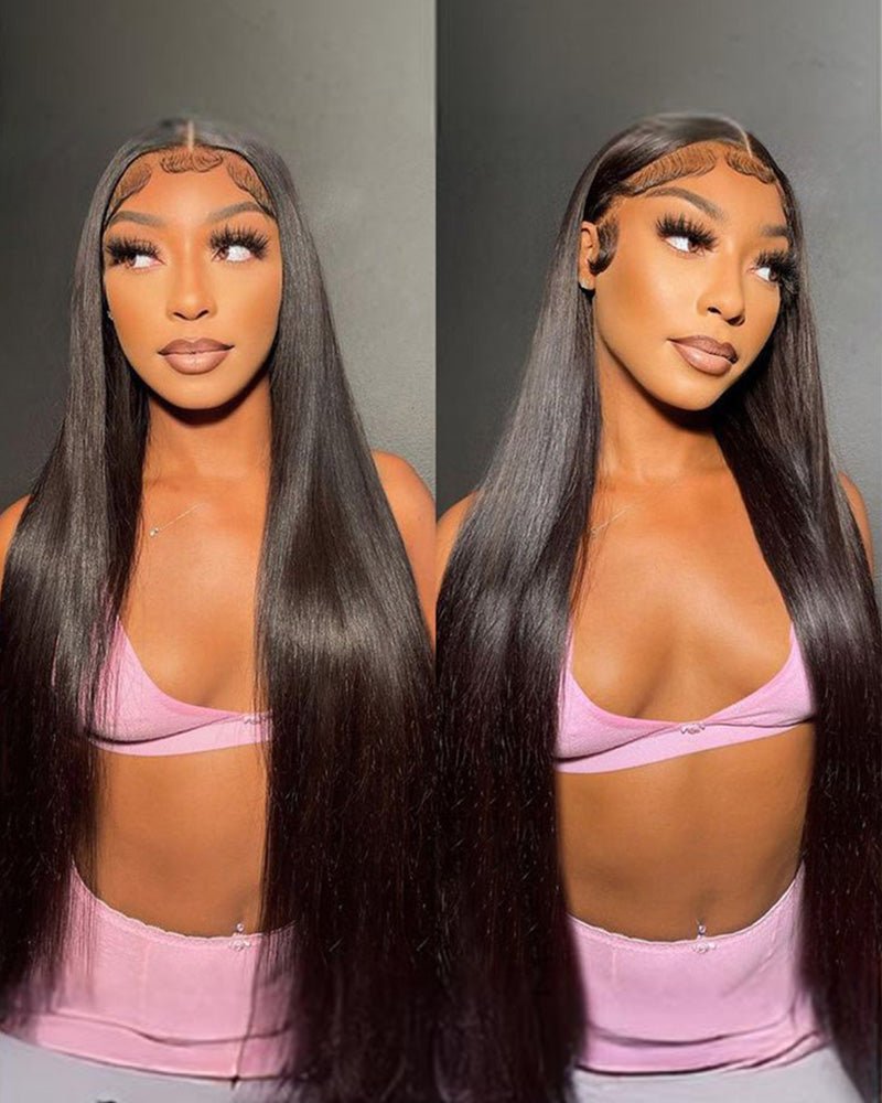 3S - Super Silky Straight Glueless 13x4 Lace Frontal Wig Pre - Plucked Bleached Breathable Cap Human Hair Wigs - Wigtrends