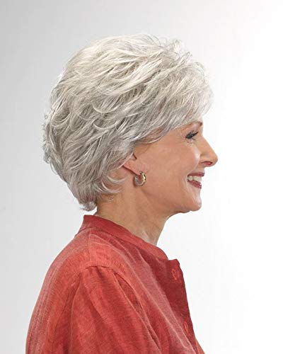 Short Grey Human Hair Wigs for Women Natural Pixie Cut Wig Daily Hair - Wigtrends