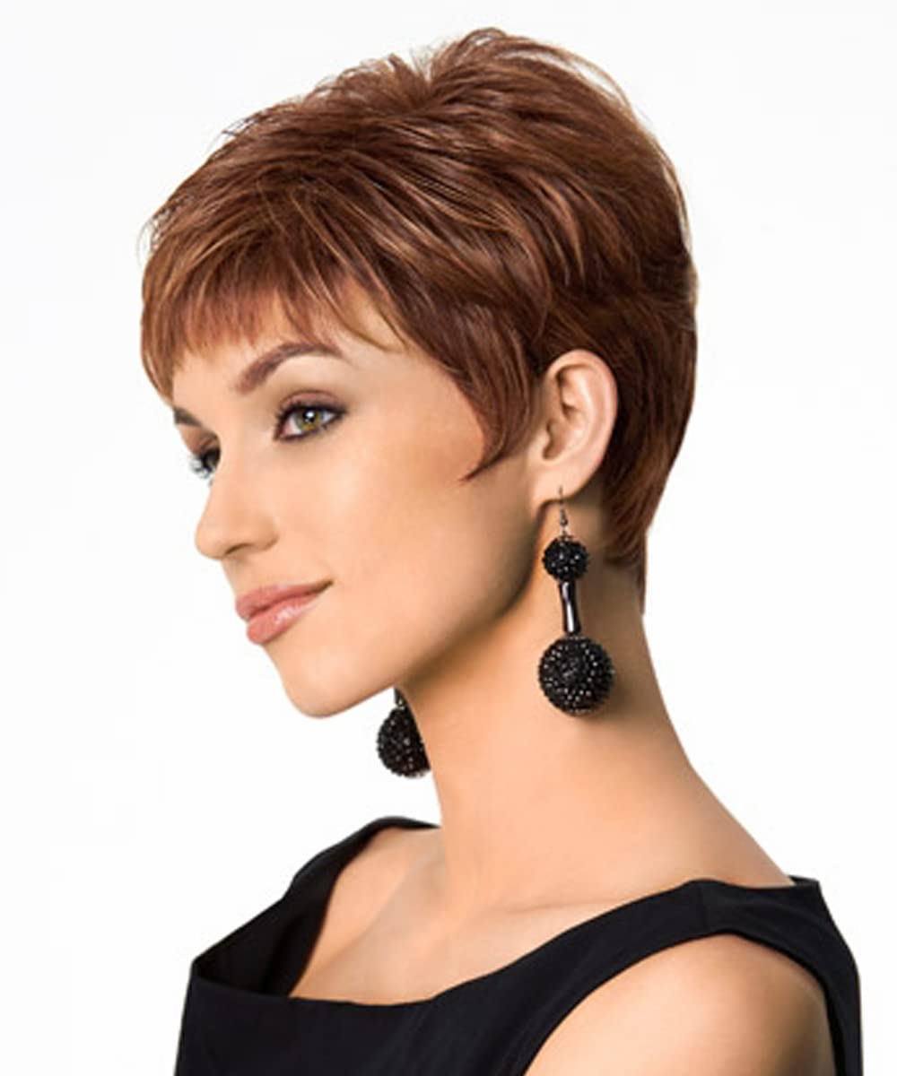 Short Grey Pixie Cut Wigs for White Women Layered Short Silver White Wigs Synthetic