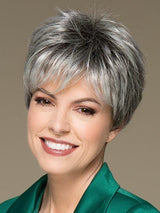 Short Grey Pixie Cut Wigs for White Women Layered Short Silver White Wigs Synthetic